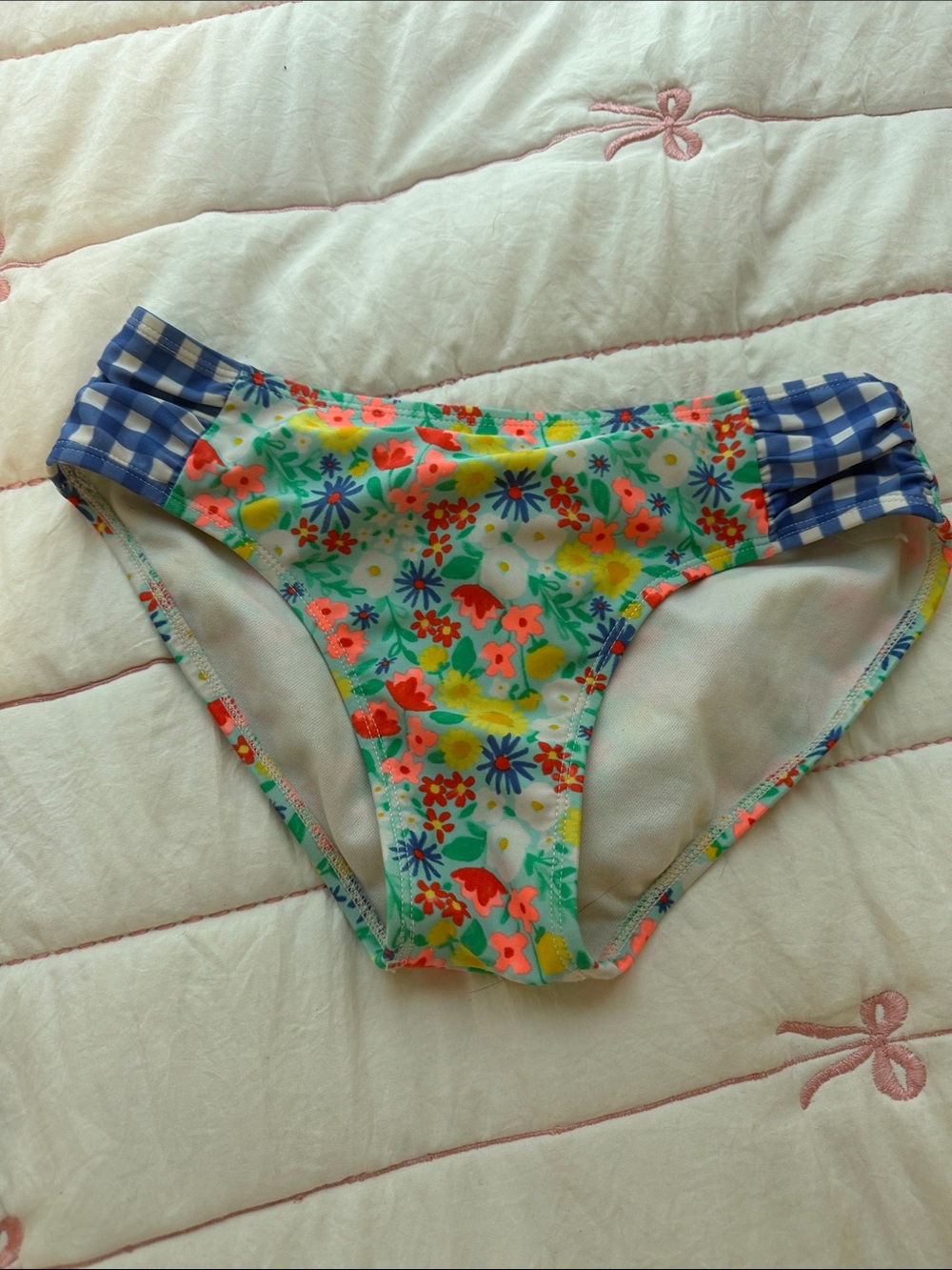 Cat & Jack Girls Floral Swim Bottoms - Blue, Green & Multicolor